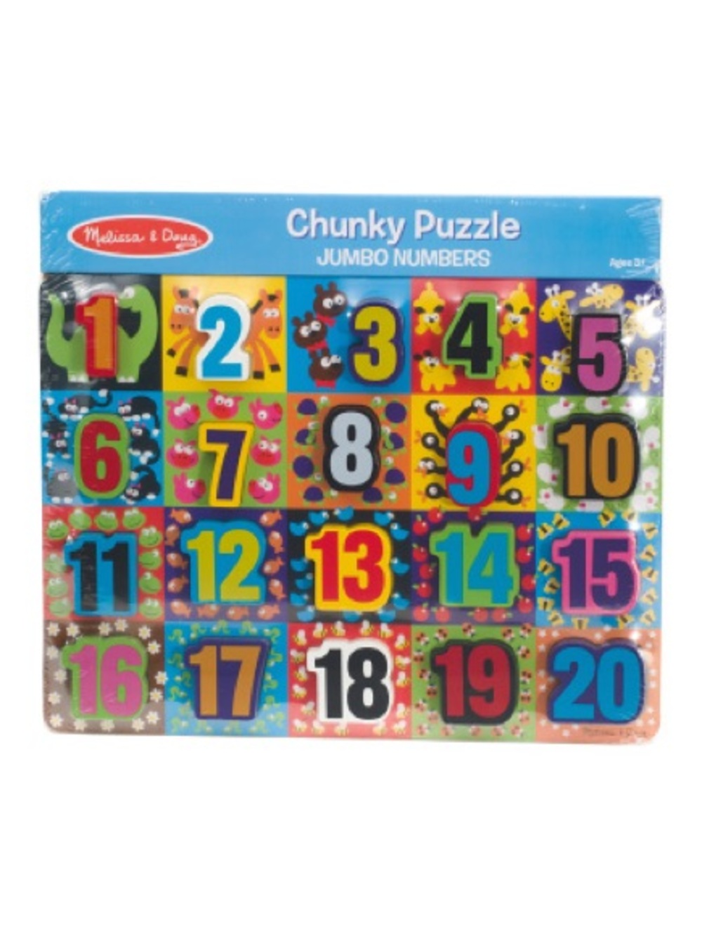 Melissa & Doug Jumbo Numbers Chunky Puzzle - Bright Multicolor Pieces